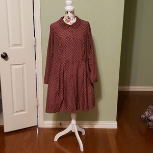 Button down dress with long sleeves